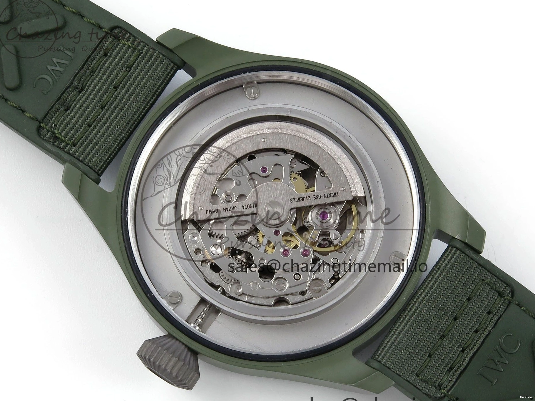 MIROTIME 0117 Big Pilot IW329802 M+F 1:1 Best Edition Green Dial on Green Nylon Strap MY Unique 7002